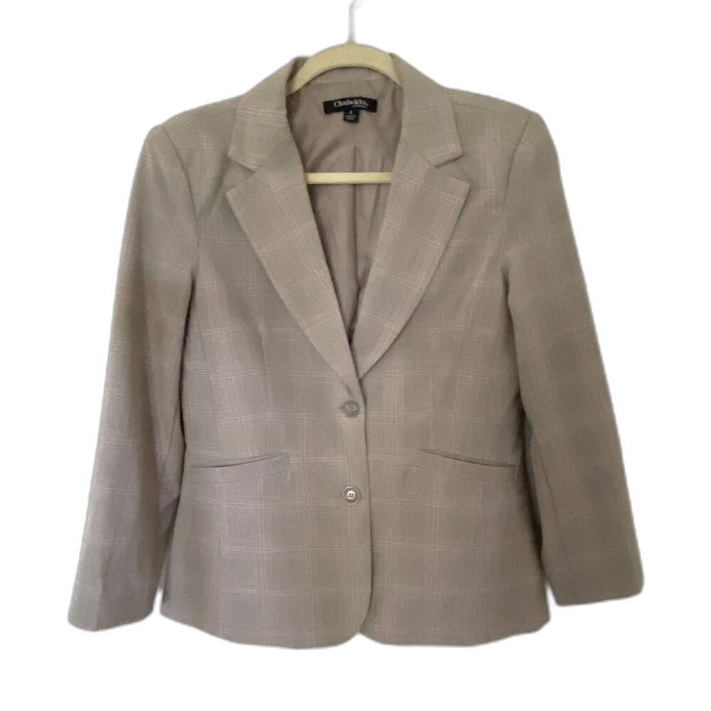 Chadwicks of Boston Womens Button Closure Lined Blazer Sz 4